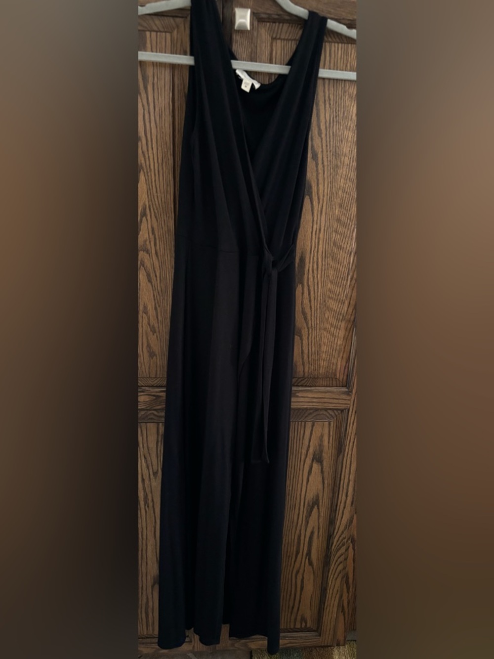 Ladies  Black Sleeveless Wrap Maxi Dress Sz M